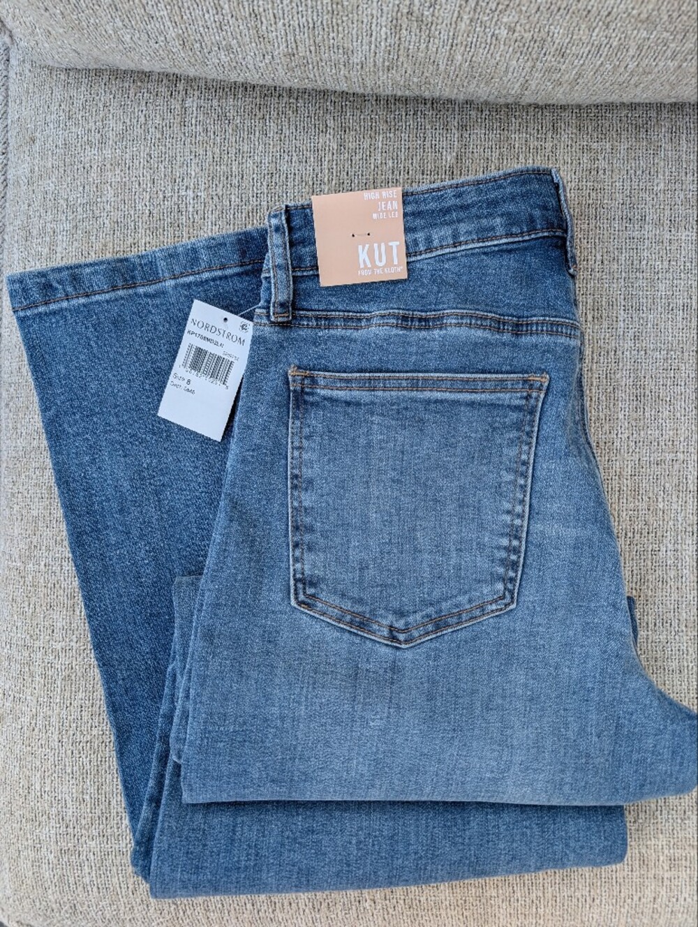 Kut from the Kloth Women's Medium Blue High Rise Wide Leg Jeans